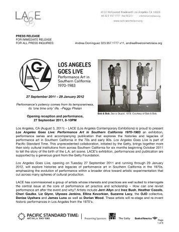 Los Angeles Goes Live press release - LACE
