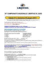 Regolamento 19Â° Campionato Nazionale di Judo - Libertas