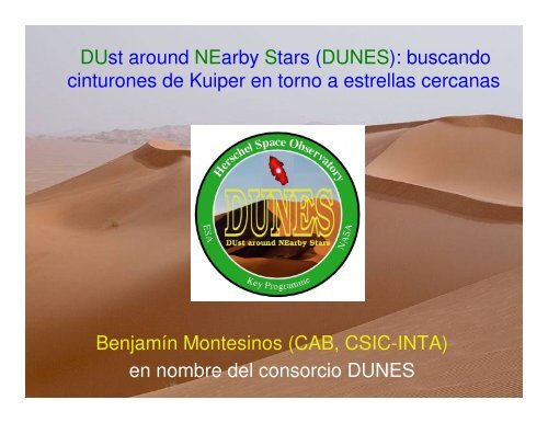 DUst around NEarby Stars (DUNES): buscando cinturones de