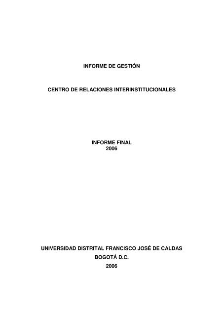 informe de gestiÃ³n centro de relaciones interinstitucionales ... - CERI