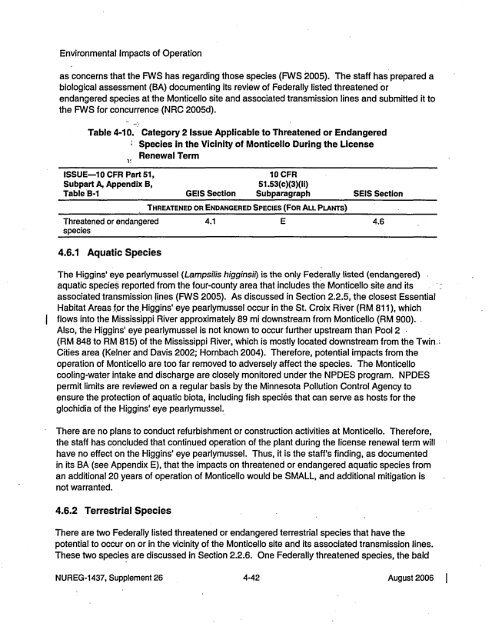 Environmental Impact Statement - radioactive monticello