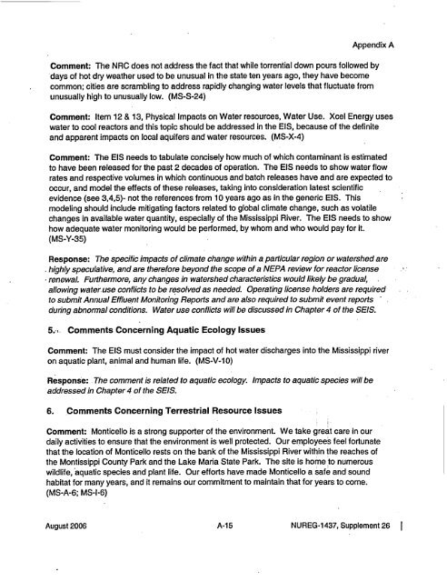 Environmental Impact Statement - radioactive monticello