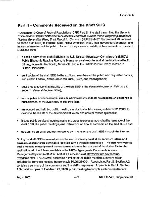 Environmental Impact Statement - radioactive monticello