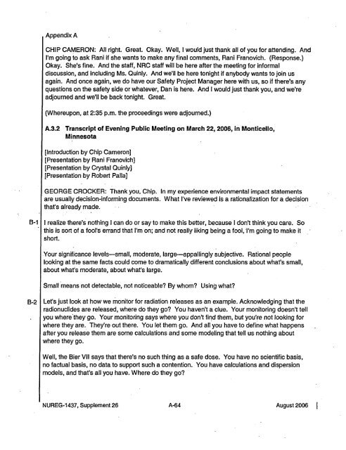 Environmental Impact Statement - radioactive monticello