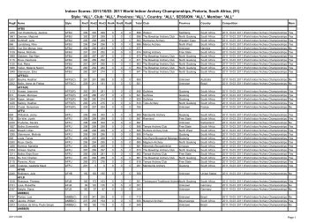 Indoor Scores: 2011/10/03: 2011 World Indoor Archery ...