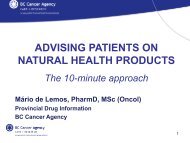 advising patients on natural health products - CSHP-BC Branch