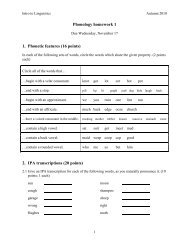 Phonology homework 1 1. Phonetic features (16 points) - Linguistic ...