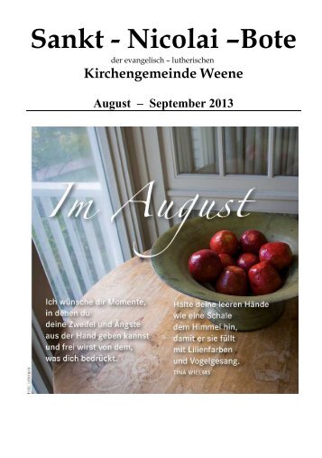 Gemeindebrief August 13.pdf - Kirchengemeinde Weener