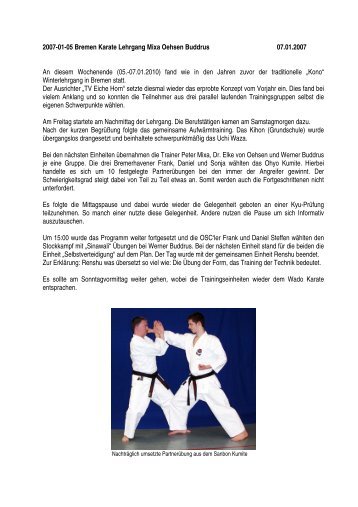 2007-01-05 Bremen Karate Lehrgang Mixa Oehsen Buddrus 07.01 ...
