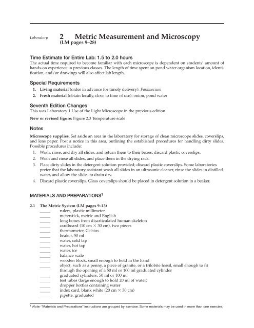 2 Metric Measurement and Microscopy