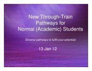 New Through-Train Pathways for Normal (Academic) Students