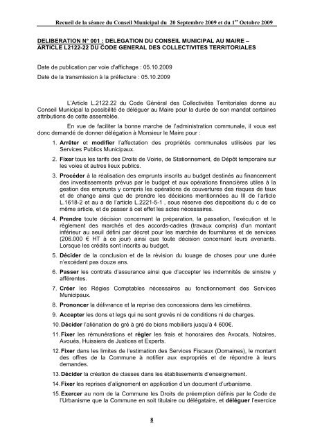 RECUEIL DES ACTES ADMINISTRATIFS - Carcassonne
