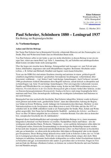 Paul Schreier, SchÃ¶nhorn 1880 â€“ Leningrad 1937