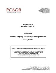 Jaspers + Hall, PC - Public Company Accounting Oversight Board