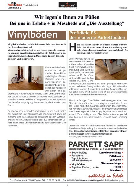 BauLokal.de - das Magazin Ausgabe 01/2015. Bauen Wohnen Haustechnik Garten