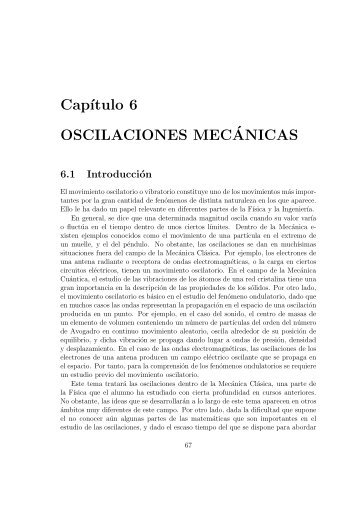 CapÂ´Ä±tulo 6 OSCILACIONES MECANICAS