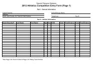 Track Field Entry Form 2012