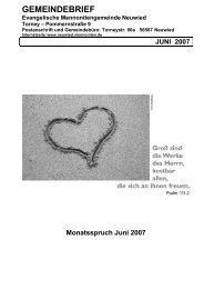 Gemeindebrief Juni 2007 - Arbeitsgemeinschaft Mennonitischer ...