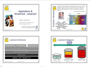 Applications & SmartCard : JavaCard - Identification - LIFL