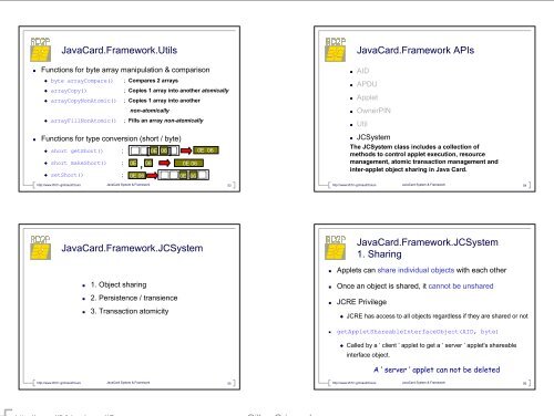 Applications & SmartCard : JavaCard - Identification - LIFL