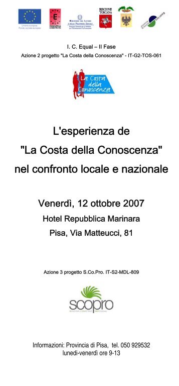 Invito Convegno Equal Pisa 12 ott 07.pdf - Provincia di Livorno ...