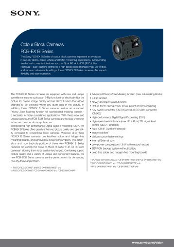 FCB-EX B Series Colour Block Cameras - Altram