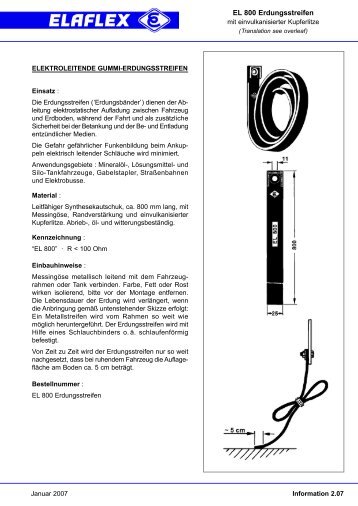 Information 2.07 EL 800 Erdungsstreifen - bei ELAFLEX