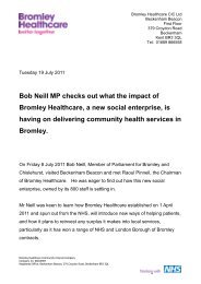 Bob Neill MP pays us a visit - Bromley Healthcare