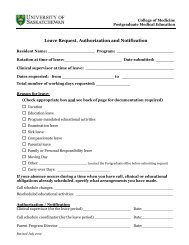 Leave Request, Authorization and Notification - College of Medicine