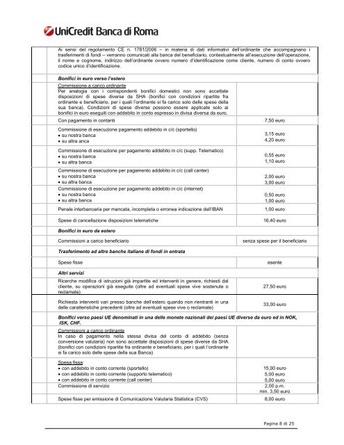 CONTO CORRENTE DI CORRISPONDENZA IN EURO/DIVISA PER ...