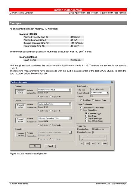 Position Regulation with Feed Forward - Maxon Motor ag