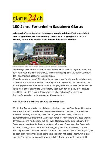 100 Jahre Ferienheim Glarus - Bettiga-Schiesser, Dr. Andrea