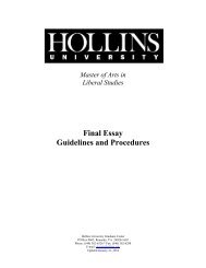 Final Essay Guidelines and Procedures - Hollins University