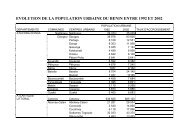 evolution de la population urbaine du benin entre 1992 et 2002 - Slire