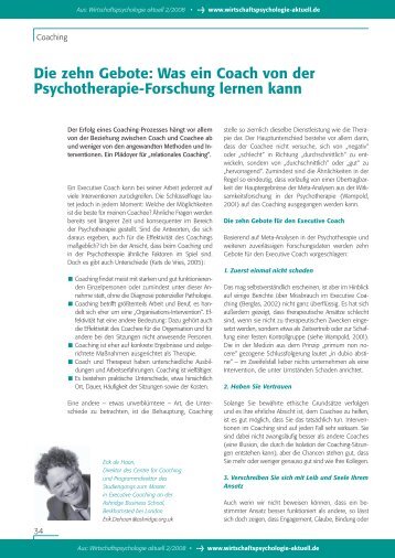 Was ein Coach von der Psychotherapie-Forschung lernen kann