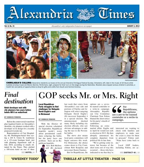 GOP seeks Mr. or Mrs. Right - Alexandria Times