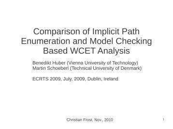 Comparison of Implicit Path Enumeration and Model Checking ...