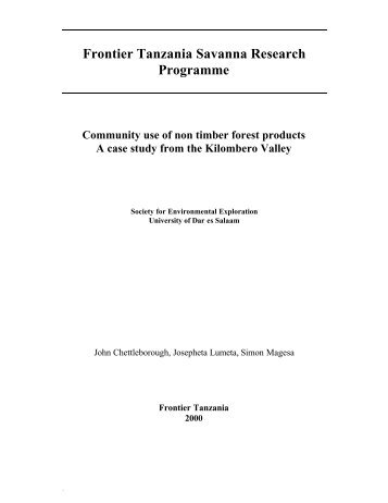 Frontier Tanzania Savanna Research Programme Community use ...