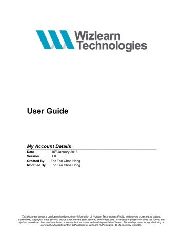 User Guide My Account Details - ASKnLearn - Wizlearn Technologies