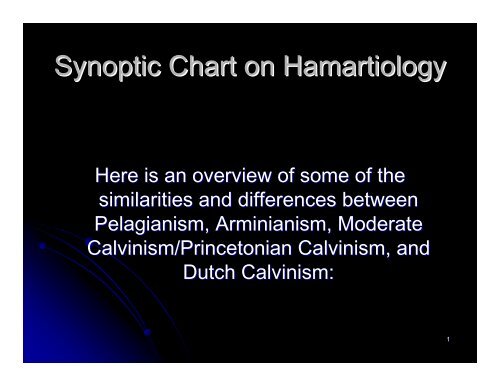 Calvinism Vs Arminianism Chart