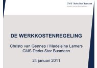 DE WERKKOSTENREGELING - CMS Derks Star Busmann