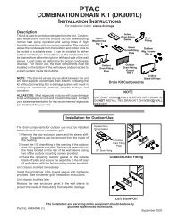 PTAC COMBINATION DRAIN KIT (DK9001D) - Amana PTAC