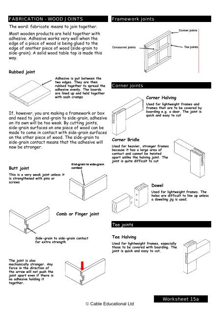 Wood Joints - Clydebank High School