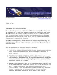 (Sample A District Cover Letter) - Mason Consolidated Schools