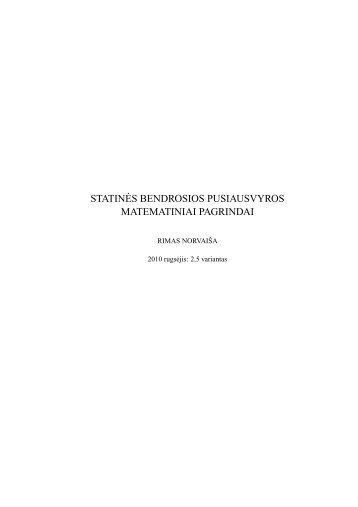 statinËes bendrosios pusiausvyros matematiniai pagrindai