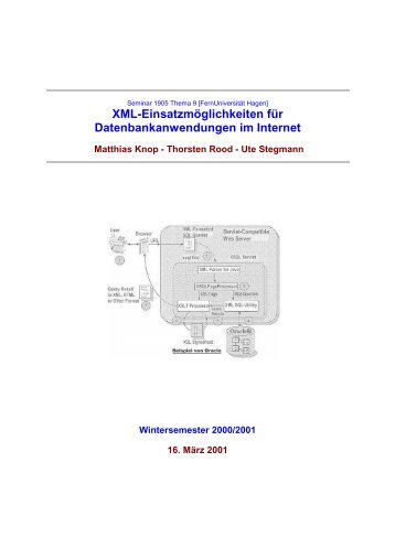 XML-EinsatzmÃ¶glichkeiten fÃ¼r Datenbankanwendungen im Internet