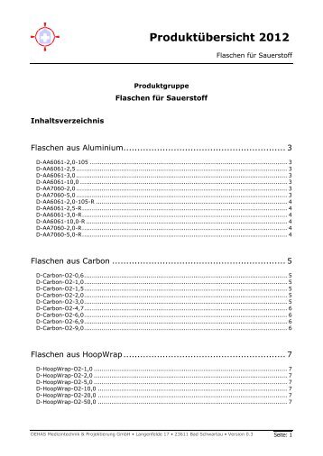 Sauerstoff Flaschen - DEHAS Medizintechnik & Projektierung GmbH