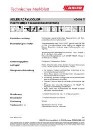 Technisches Merkblatt - ADLER - Lacke