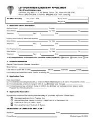 LOT SPLIT/MINOR SUBDIVISION APPLICATION City Plan ...