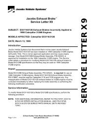 SERVICE LETTER X9 - Jacobs Vehicle Systems